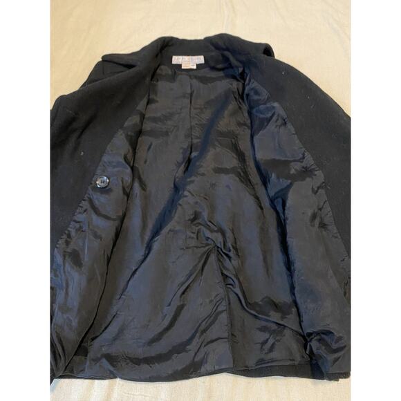 Vtg Larry Levine Petites Peacoat Womens Size 6P Black DoubleBreasted Wool Jacket - Picture 7 of 14